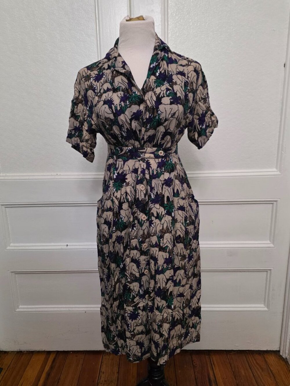 Vintage 90s two piece set - elephant print - size S/M